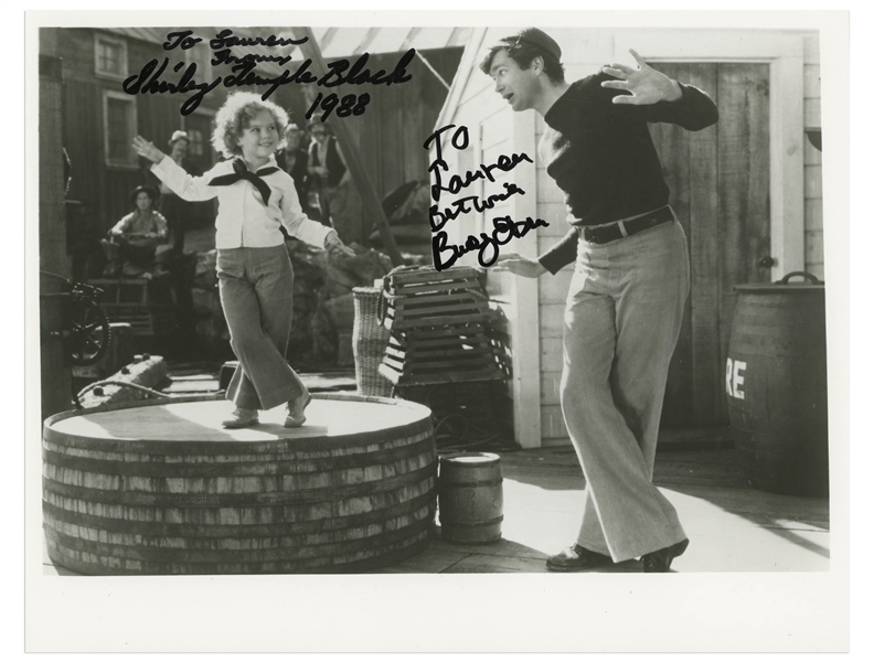 Shirley Temple and Buddy Ebsen Signed 10'' x 8'' Photo From ''Captain January''